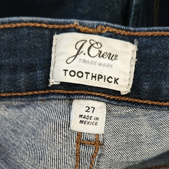 J Crew Women's Toothpick Jeans Dark Wash Size 27 - Picture 4 of 4